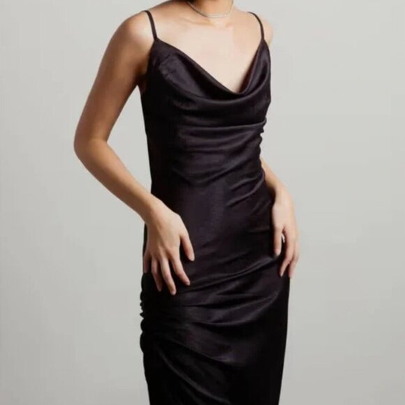 Zara Black Satin Cami Slip Dress - Picture 4 of 14